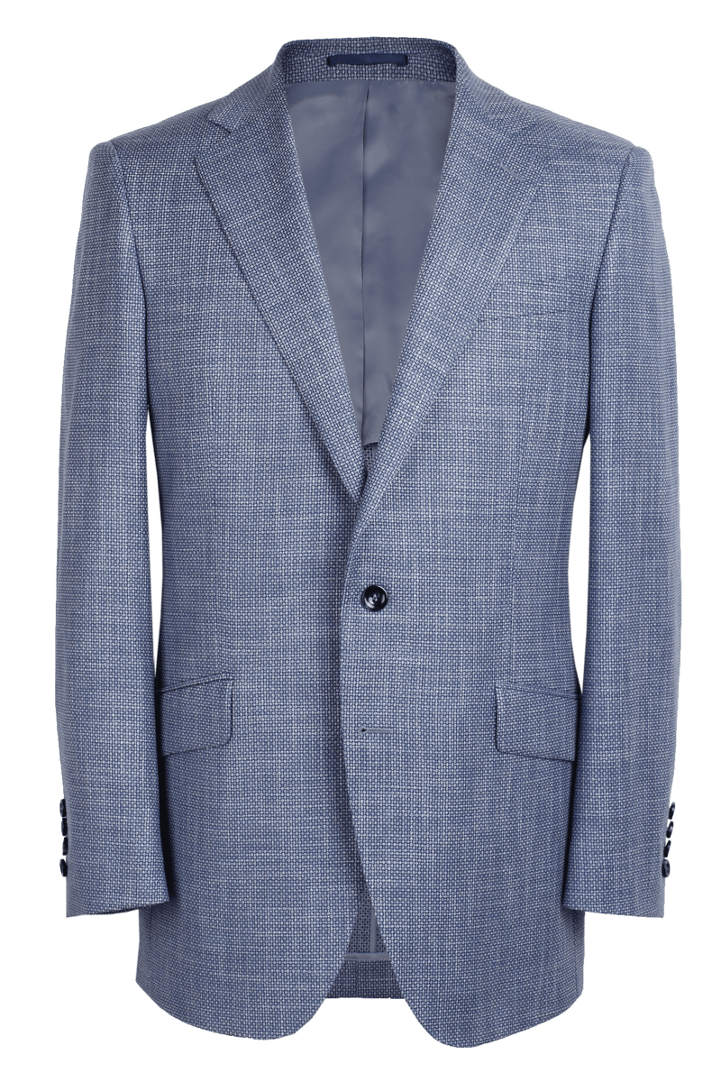 The Byron Jacket Marzoni Blue Textured Dot – Q Clothier