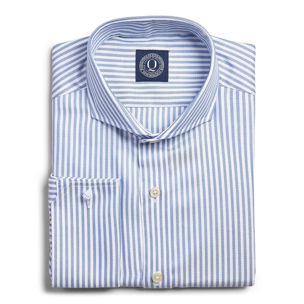 Blue Pinstripe Twill - Non Iron